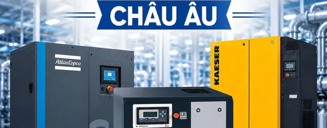Top 3 máy nén khí Châu Âu đáng đầu tư nhất hiện nay | Atlas Copco – Fini – Kaeser